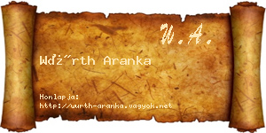 Würth Aranka névjegykártya
